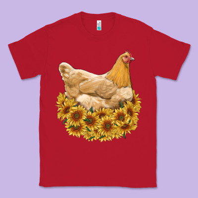 Chicken With Sunflowers Classic Tee Designed By Ranaportraitstore