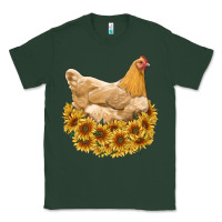 Sports Green chicken with sunflowers Classic Tee - RanaPortraitStore