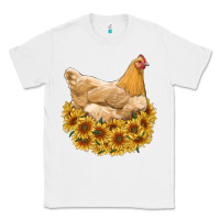 White chicken with sunflowers Classic Tee - RanaPortraitStore