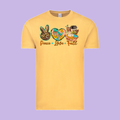 Peace Love Fall Vintage Tee Designed By Barkaloodesign