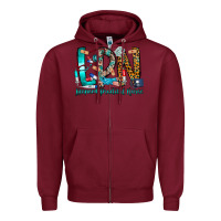 Burgundy lpn Zipper Hoodie - CowhideDigitalArt