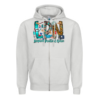 Dove Grey lpn Zipper Hoodie - CowhideDigitalArt