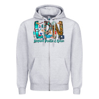 Heather Grey lpn Zipper Hoodie - CowhideDigitalArt