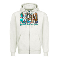 Oatmeal Heather lpn Zipper Hoodie - CowhideDigitalArt