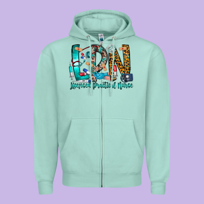 Lpn Zipper Hoodie Designed By Cowhidedigitalart
