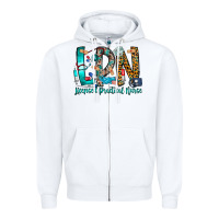 White lpn Zipper Hoodie - CowhideDigitalArt