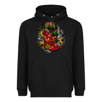 Black Christmas Cowboy Boots Heavyweight Hoodie - JahusDesignShop
