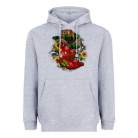 Heather Grey Christmas Cowboy Boots Heavyweight Hoodie - JahusDesignShop