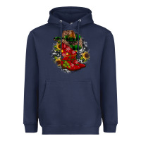 Navy Christmas Cowboy Boots Heavyweight Hoodie - JahusDesignShop