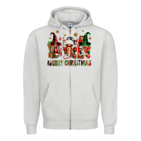 Dove Grey merry christmas buffalo gnomies Zipper Hoodie - FaDigitalArtStudio