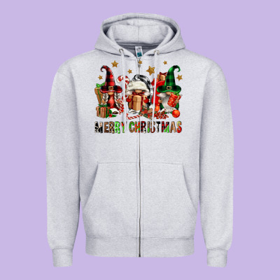 Merry Christmas Buffalo Gnomies Zipper Hoodie Designed By Fadigitalartstudio