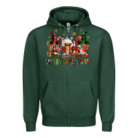 Sports Green merry christmas buffalo gnomies Zipper Hoodie - FaDigitalArtStudio