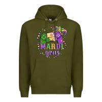 Army Green mardi gras game Premium Hoodie - MaliasSmallBusiness
