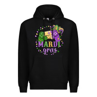 Black mardi gras game Premium Hoodie - MaliasSmallBusiness