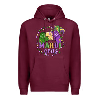 Burgundy mardi gras game Premium Hoodie - MaliasSmallBusiness