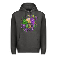 Charcoal Heather mardi gras game Premium Hoodie - MaliasSmallBusiness