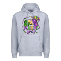 Heather Grey mardi gras game Premium Hoodie - MaliasSmallBusiness