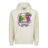 Oatmeal Heather mardi gras game Premium Hoodie - MaliasSmallBusiness