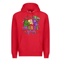 Red mardi gras game Premium Hoodie - MaliasSmallBusiness