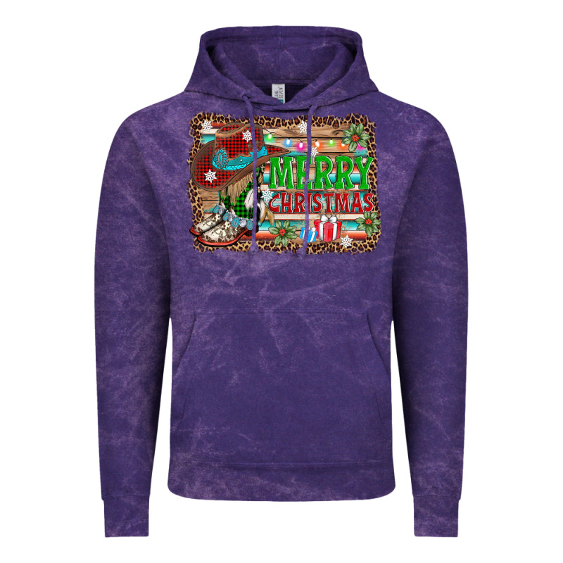 Merry Christmas Western Boots Vintage Hoodie by AdoDesignShop | Teevron
