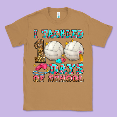 I Tackled 100 Days Of School Volleyball Classic Tee Designed By Zillion Design Studio