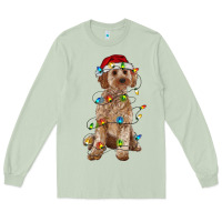 Matcha cockapoo with christmas lights Long Sleeve Tee - RanaPortraitStore