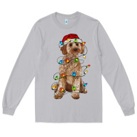 Moon Dust cockapoo with christmas lights Long Sleeve Tee - RanaPortraitStore