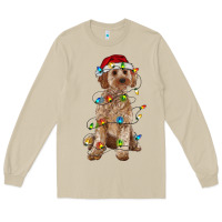 Mushroom cockapoo with christmas lights Long Sleeve Tee - RanaPortraitStore
