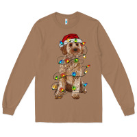 Toasted Coconut cockapoo with christmas lights Long Sleeve Tee - RanaPortraitStore