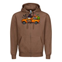 Chestnut happy halloween truck Zipper Hoodie - CowhideDigitalArt