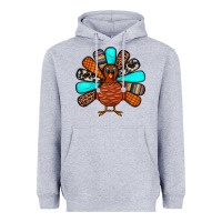 Heather Grey Thanksgiving Turkey Heavyweight Hoodie - JahusDesignShop