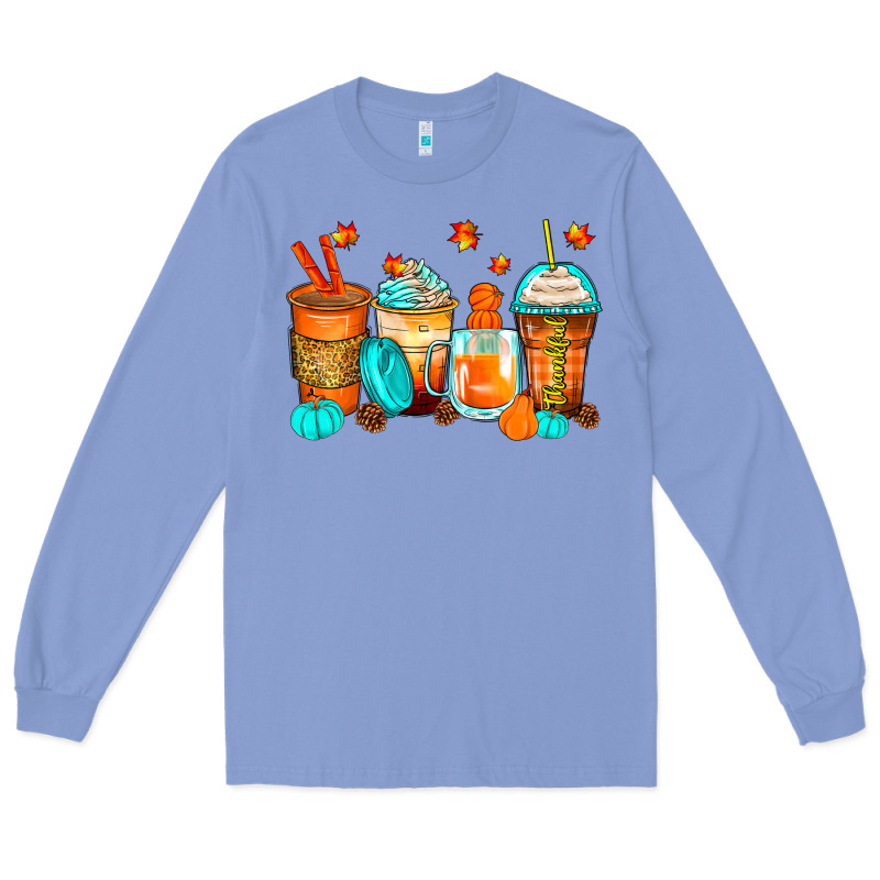 Thankful Coffee Cups Long Sleeve Tee by Zillion Design Studio | Teevron