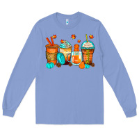 Colony Blue thankful coffee cups Long Sleeve Tee - Zillion Design Studio