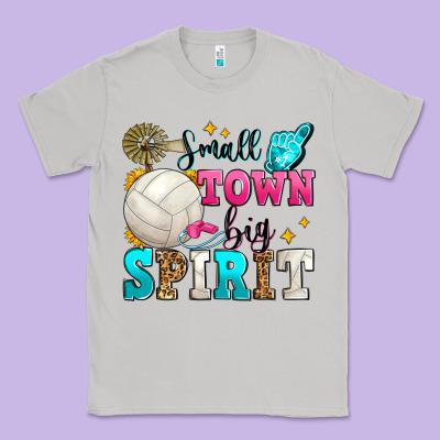 Small Town Big Spirit Volleyball Classic Tee Designed By Zillion Design Studio