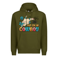 Army Green western turquoise put em up cowboy Premium Hoodie - MaliasSmallBusiness