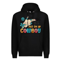 Black western turquoise put em up cowboy Premium Hoodie - MaliasSmallBusiness