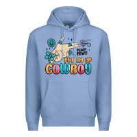 Colony Blue western turquoise put em up cowboy Premium Hoodie - MaliasSmallBusiness