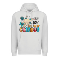 Dove Grey western turquoise put em up cowboy Premium Hoodie - MaliasSmallBusiness
