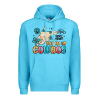 Ocean Blue western turquoise put em up cowboy Premium Hoodie - MaliasSmallBusiness
