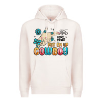Pale Pink western turquoise put em up cowboy Premium Hoodie - MaliasSmallBusiness