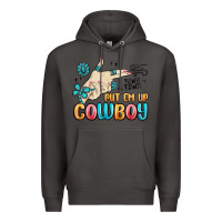 Smoke western turquoise put em up cowboy Premium Hoodie - MaliasSmallBusiness