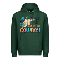 Sports Green western turquoise put em up cowboy Premium Hoodie - MaliasSmallBusiness