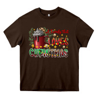Chocolate Brown afamilytloveschristmas Heavy Core Tee - CowhideDigitalArt