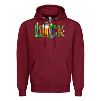 Burgundy St. Patrick's Day luck beer Zipper Hoodie - Neo Western