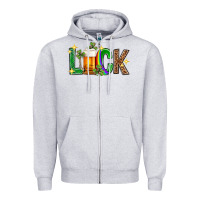 Heather Grey St. Patrick's Day luck beer Zipper Hoodie - Neo Western