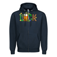 Navy St. Patrick's Day luck beer Zipper Hoodie - Neo Western