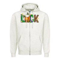 Oatmeal Heather St. Patrick's Day luck beer Zipper Hoodie - Neo Western
