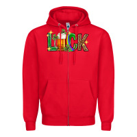 Red St. Patrick's Day luck beer Zipper Hoodie - Neo Western