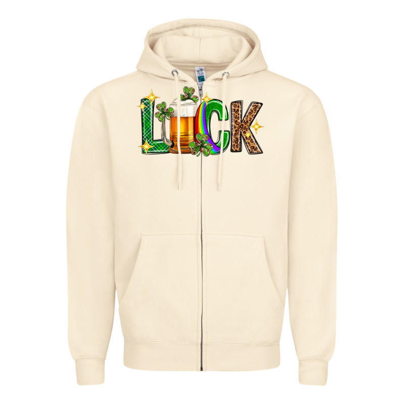 St. Patrick's Day Luck Beer Zipper Hoodie by Neo Western | Teevron