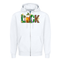 White St. Patrick's Day luck beer Zipper Hoodie - Neo Western